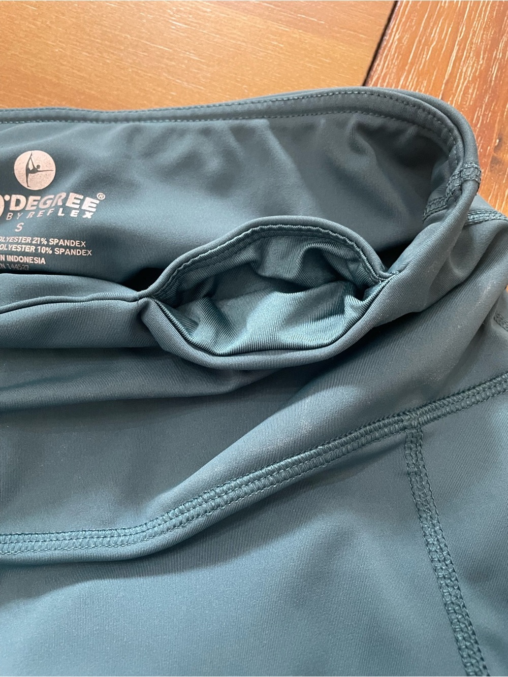 90 Degree By Reflex Teal Leggings with Logo Waistband - Picture 7 of 10
